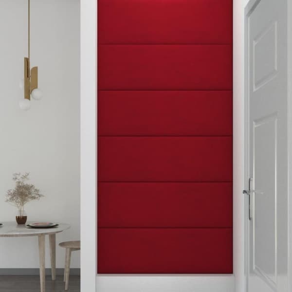 vidaXL Väggpaneler 12 st vinröd 90x30 cm sammet 3,24 m²