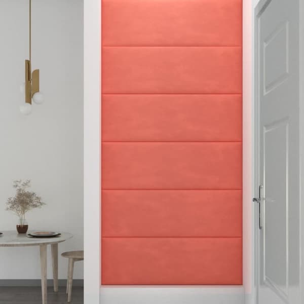 vidaXL Väggpaneler 12 st rosa 90x30 cm sammet 3,24 m²