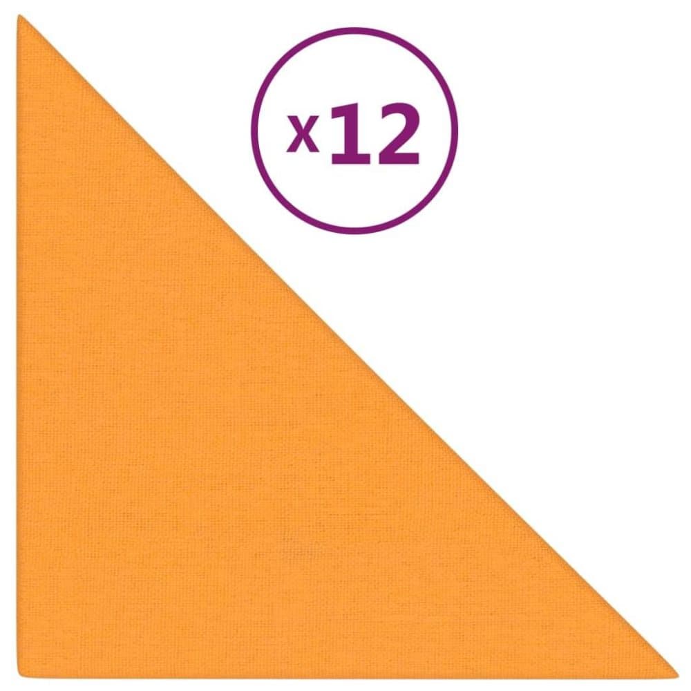 vidaXL Väggpaneler 12 st mörkgul 30x30 cm tyg 1,08 m²