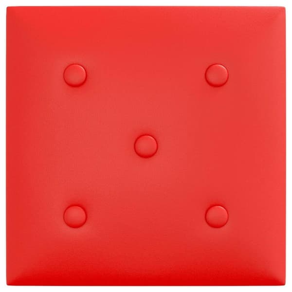 vidaXL Väggpaneler 12 st röd 30x30 cm konstläder 1,08 m²