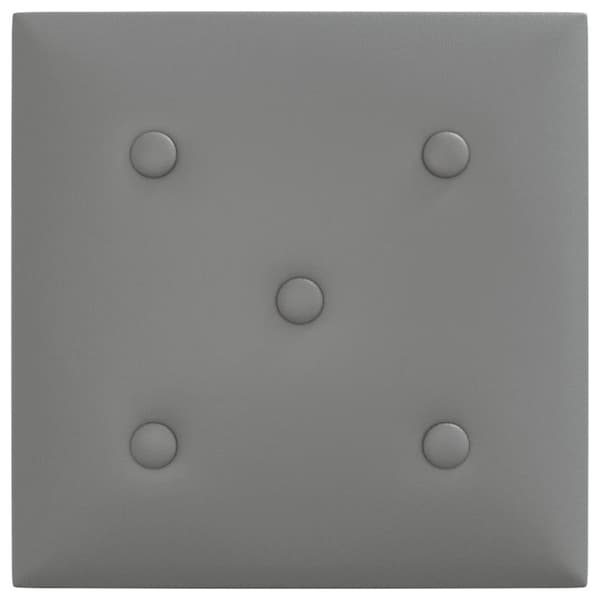 vidaXL Väggpaneler 12 st grå 30x30 cm konstläder 1,08 m²