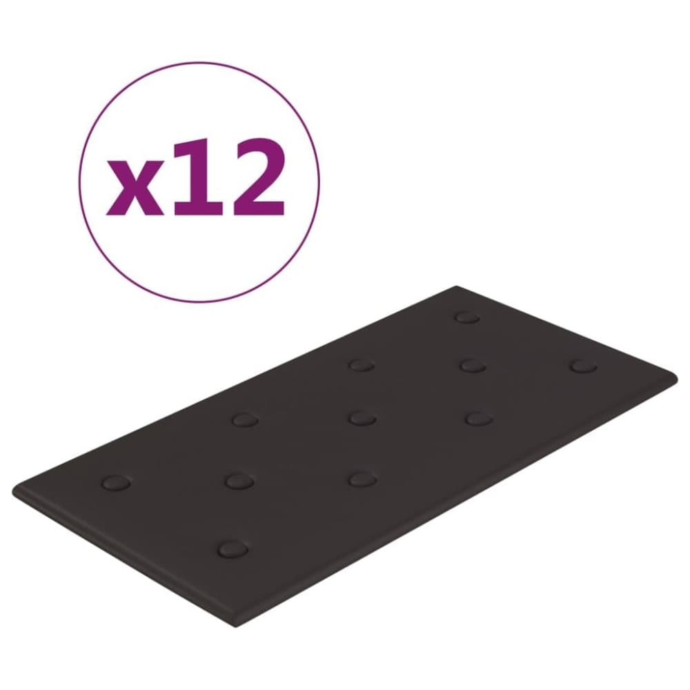 vidaXL Väggpaneler 12 st svart 60x30 cm konstläder 2,16 m²