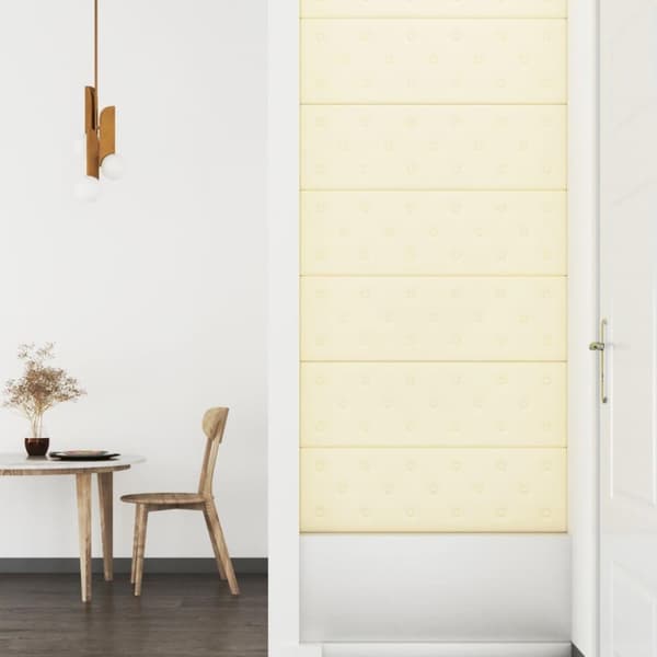 vidaXL Väggpaneler 12 st gräddvit 90x30 cm konstläder 3,24 m²