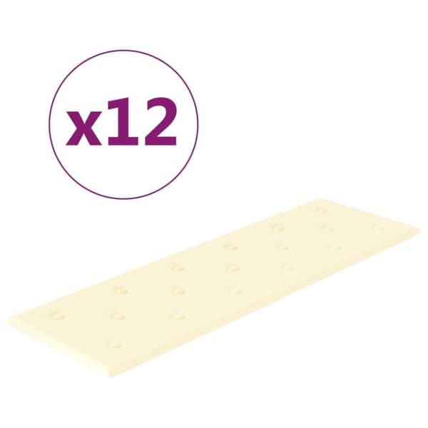 vidaXL Väggpaneler 12 st gräddvit 90x30 cm konstläder 3,24 m²