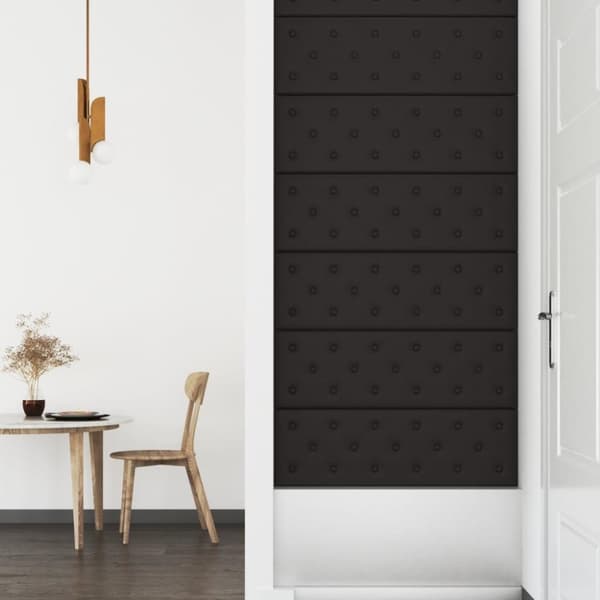 vidaXL Väggpaneler 12 st svart 90x30 cm konstläder 3,24 m²