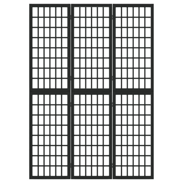 vidaXL Sammenleggbar romdeler 3 paneler japansk stil 120x170 cm svart