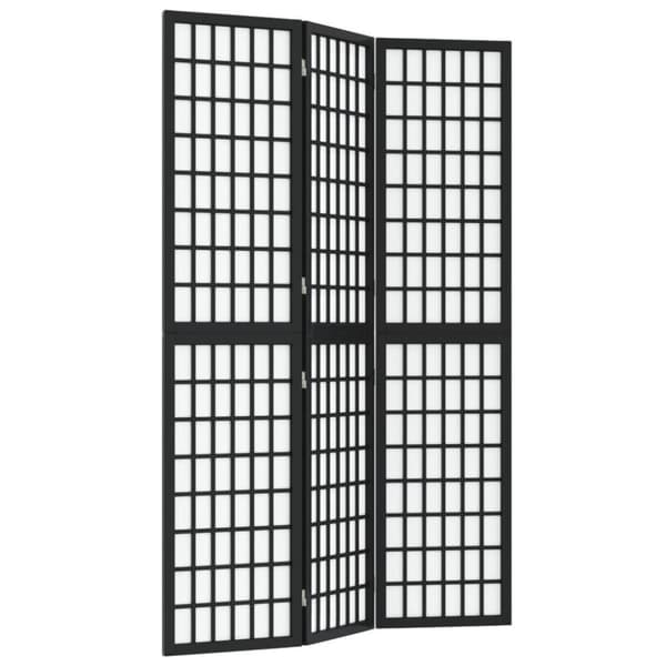vidaXL Sammenleggbar romdeler 3 paneler japansk stil 120x170 cm svart