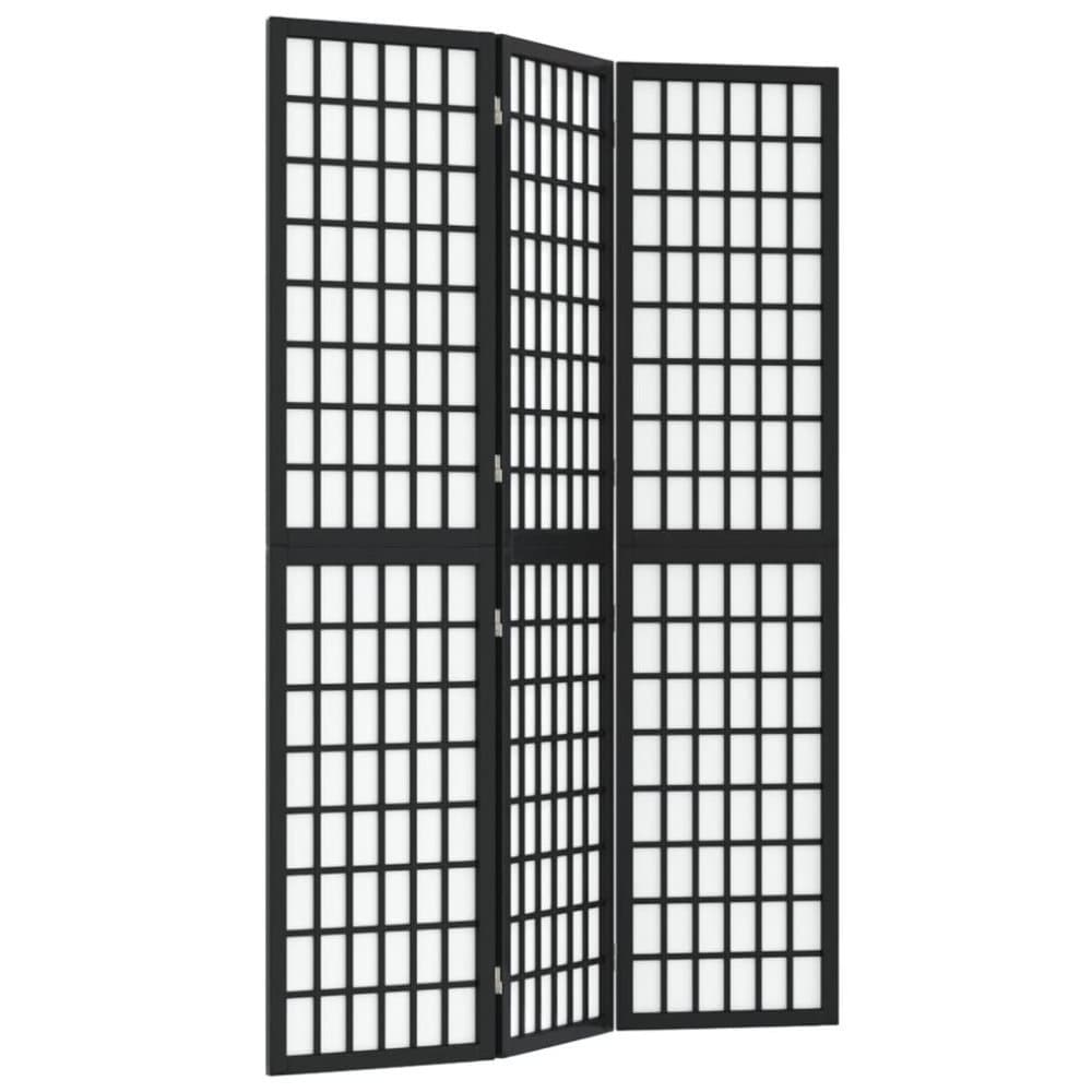 vidaXL Rumsavdelare med 3 paneler japansk stil 120x170 cm svart