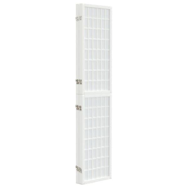 vidaXL Sammenleggbar romdeler 4 paneler japansk stil 160x170 cm hvit