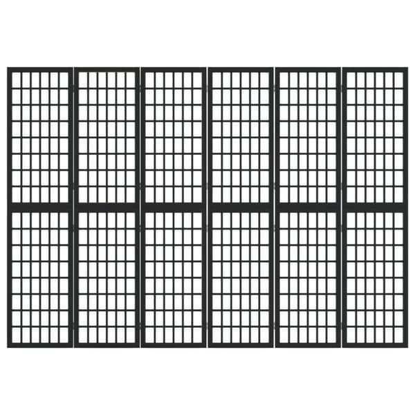 vidaXL Sammenleggbar romdeler 6 paneler japansk stil 240x170 cm svart