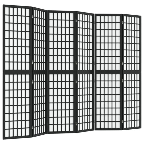 vidaXL Sammenleggbar romdeler 6 paneler japansk stil 240x170 cm svart