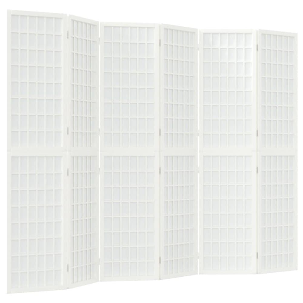 vidaXL Rumsavdelare med 6 paneler japansk stil 240x170 cm vit