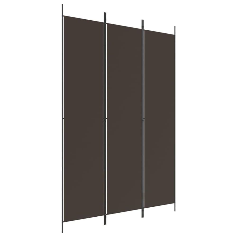vidaXL Rumsavdelare 3 paneler 150x220 cm brun tyg