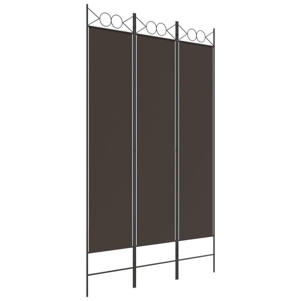 vidaXL Rumsavdelare 3 paneler brun 120x200 cm tyg