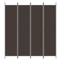 Miniatyrbild 3 av 10: vidaXL Rumsavdelare 4 paneler brun 200x220 cm tyg