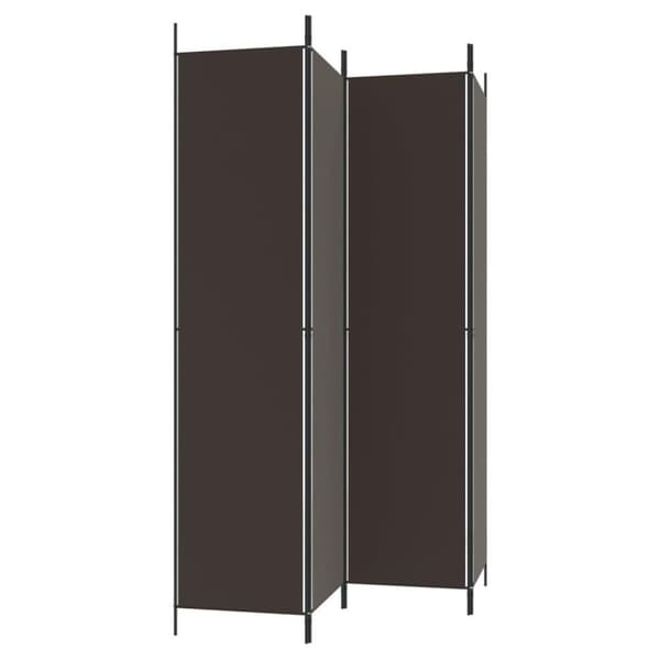 vidaXL Rumsavdelare 4 paneler brun 200x220 cm tyg