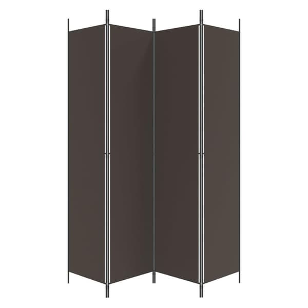 vidaXL Rumsavdelare 4 paneler brun 200x220 cm tyg