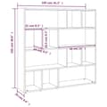 Miniatyrbillede 8 af 11: vidaXL bogreol/rumdeler 105x24x102 cm hvid