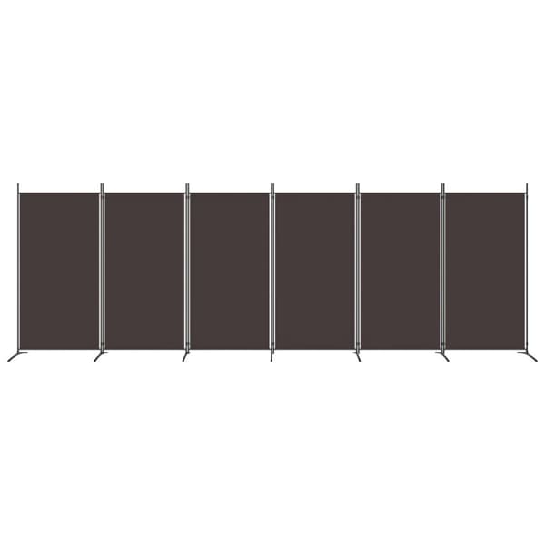 vidaXL 6-panels rumdeler 520x180 cm stof brun