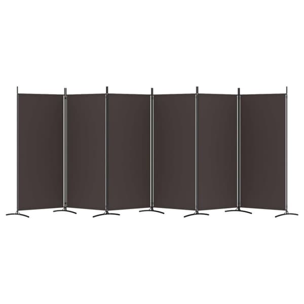 vidaXL 6-panels rumdeler 520x180 cm stof brun