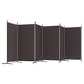 Miniatyrbillede 5 af 10: vidaXL 6-panels rumdeler 520x180 cm stof brun