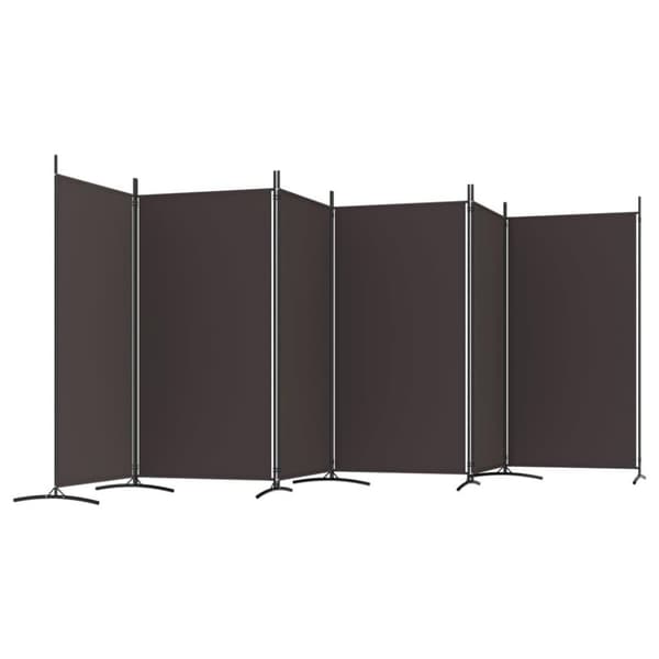 vidaXL 6-panels rumdeler 520x180 cm stof brun