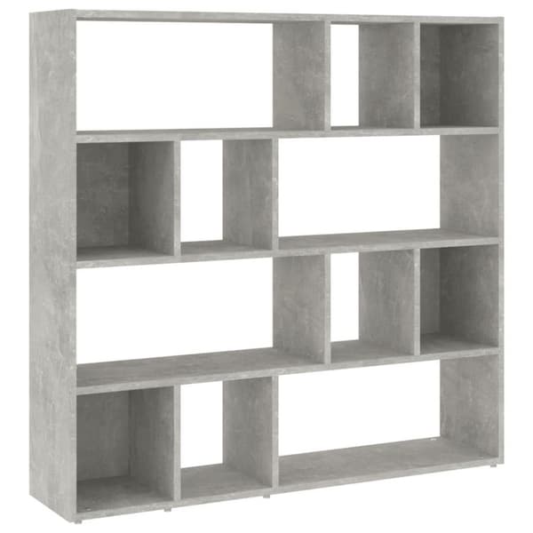 vidaXL Kirjahylly/tilanjakaja betoninharmaa 105x24x102 cm