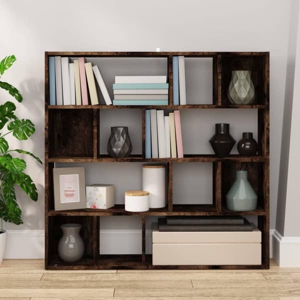 vidaXL bogreol/rumdeler 105x24x102 cm røget egetræsfarve