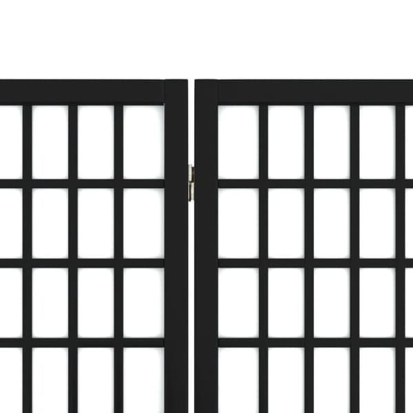 vidaXL 4-panels rumdeler 160x170 cm foldbar japansk stil sort