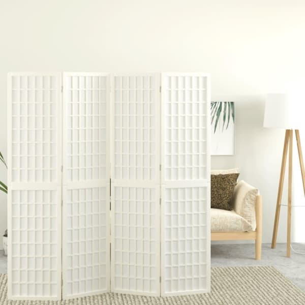 vidaXL Tilanjakaja 4 paneelia japanilaistyylinen 160x170cm valkoinen