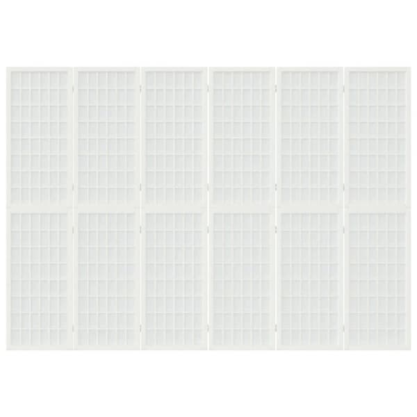 vidaXL 6-panels rumdeler 240x170 cm foldbar japansk stil hvid