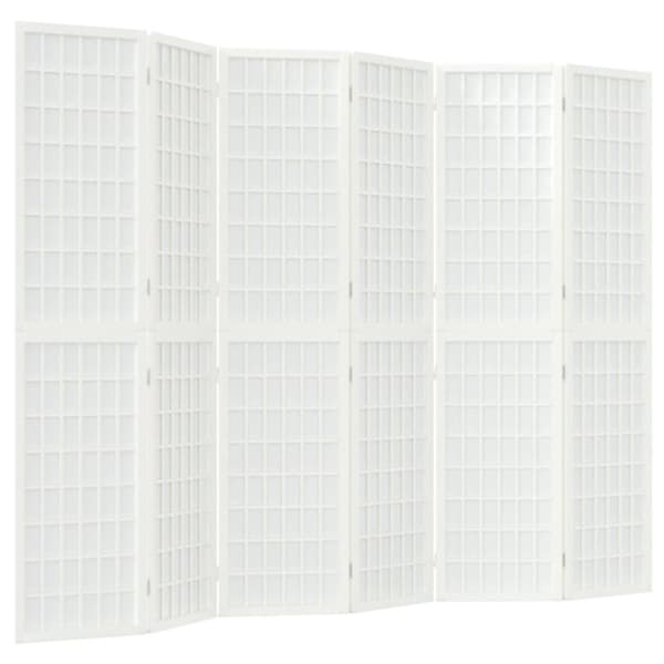 vidaXL 6-panels rumdeler 240x170 cm foldbar japansk stil hvid