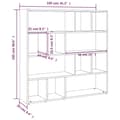 Miniatyrbilde 8 av 11: vidaXL Bokhylle/romdeler røkt eik 105x24x102 cm