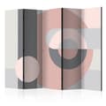 Miniatyrbild 1 av 4: Rumsavdelare - Geometric Wreath (Pink) II - 5 Delar