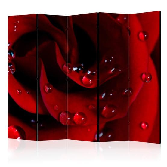 Rumsavdelare - Red Rose With Water Drops II - 5 Delar