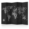Miniatyrbild 1 av 4: Rumsavdelare - Retro Continents (Black) II - 5 Delar