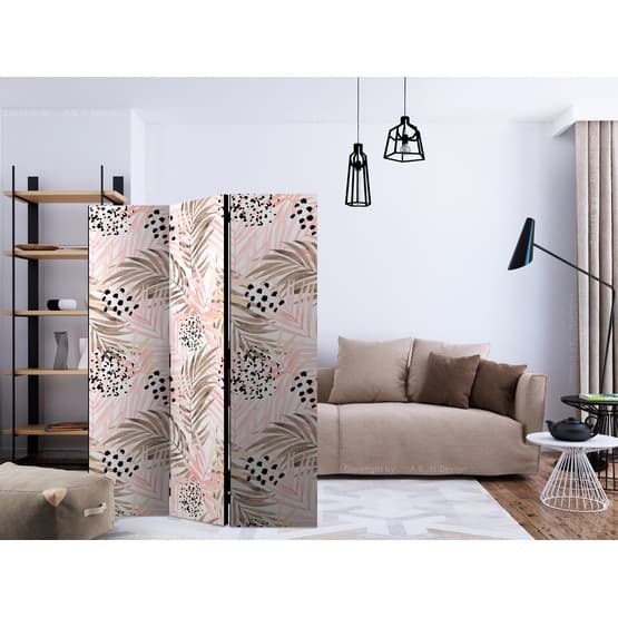 Rumsavdelare - Pink Palm Leaves - 3 Delar