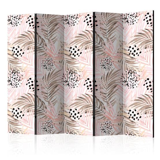 Rumsavdelare - Pink Palm Leaves II - 5 Delar