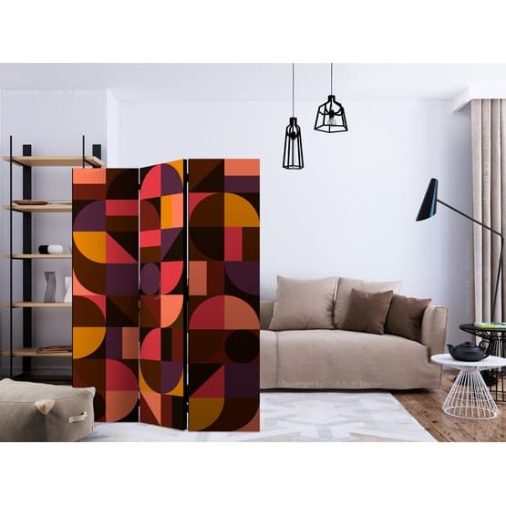 Rumsavdelare - Geometric Mosaic (Red) - 3 Delar