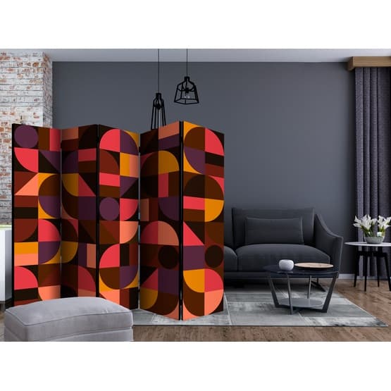 Rumsavdelare - Geometric Mosaic (Red) II - 5 Delar