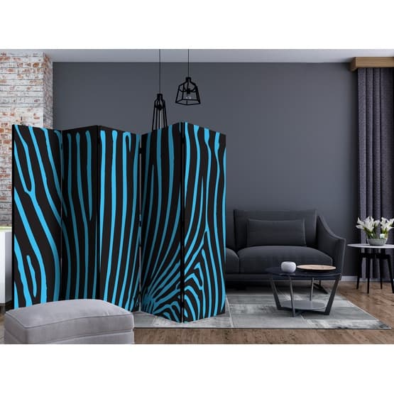 Rumsavdelare - Zebra Pattern (Turquoise) II - 5 Delar