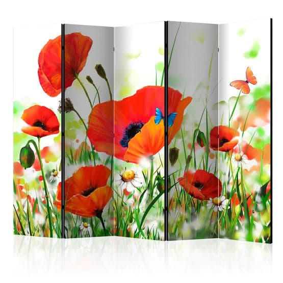 Rumsavdelare - Country Poppies II - 5 Delar