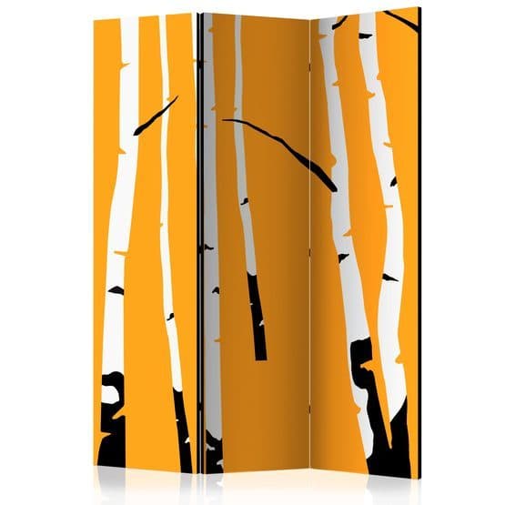 Rumsavdelare - Birches On The Orange Background - 3 Delar