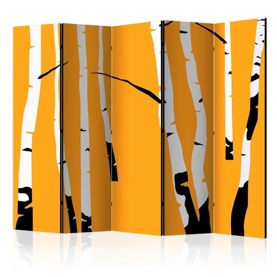 Rumsavdelare - Birches On The Orange Background II - 5 Delar