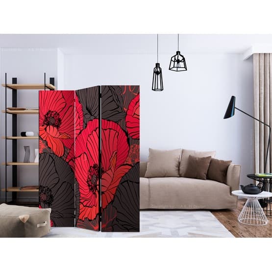 Rumsavdelare - Pleated Poppies - 3 Delar