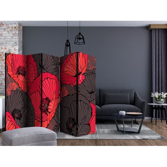 Rumsavdelare - Pleated Poppies II - 5 Delar