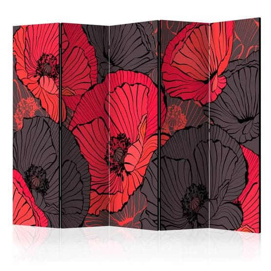 Rumsavdelare - Pleated Poppies II - 5 Delar