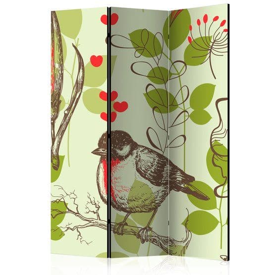 Rumsavdelare - Bird And Lilies Vintage Pattern - 3 Delar