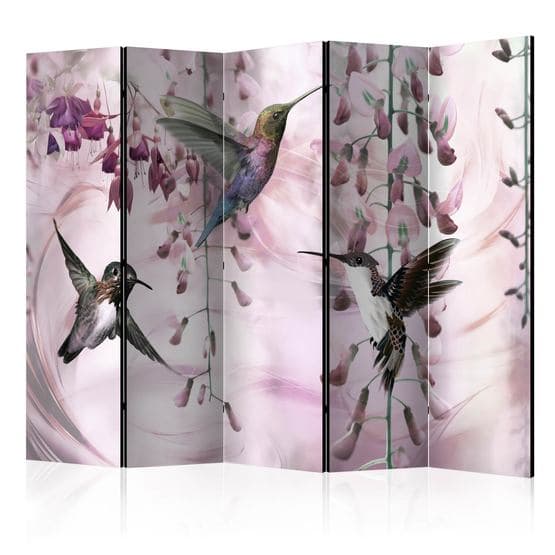 Rumsavdelare - Flying Hummingbirds (Pink) II - 5 Delar