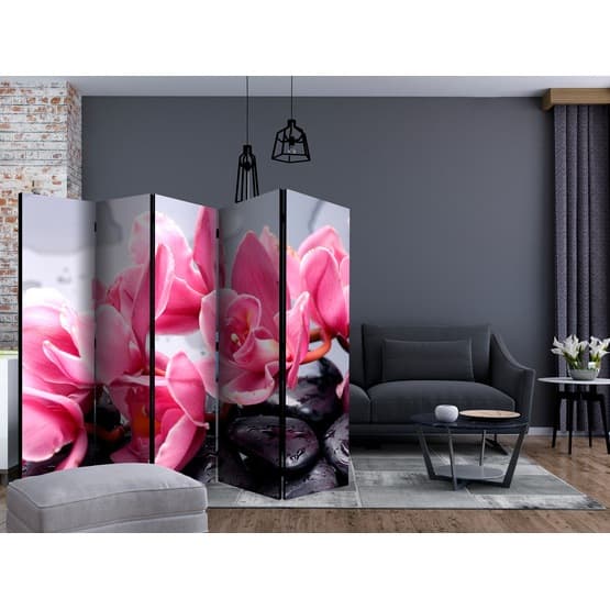 Rumsavdelare - Orchid Flowers With Zen Stones II - 5 Delar